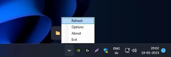 Refresh Tray Toolbar