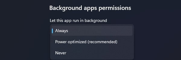 Allow Background App Permission