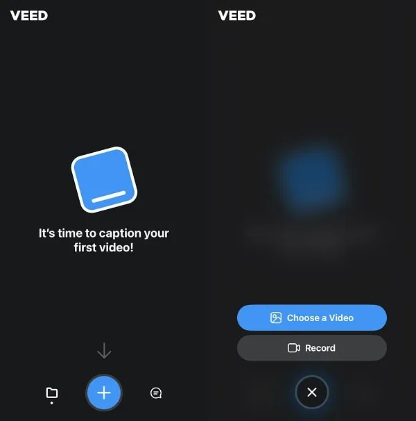 Choose a video in VEED App to Transcribe for Free