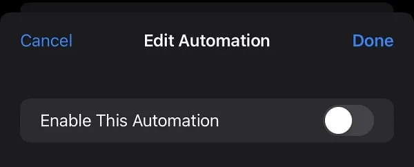 Disable Autoamtion on iPhone to Lock Apps