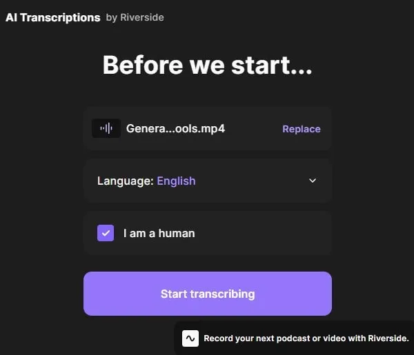 Start Transcribing Audio and Video to Text