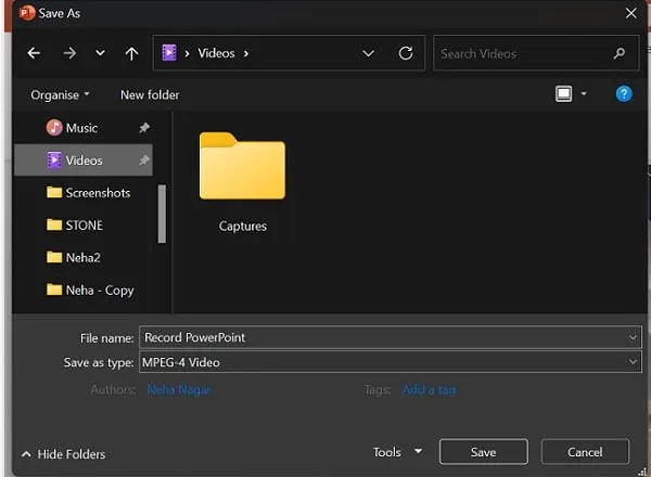 Save Video as Record PowerPoint