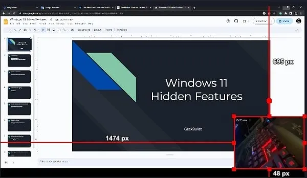 Set Webcam Position to Record Presentation