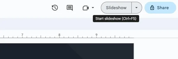 Start Google Slides Slideshow