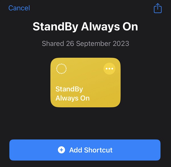 Add StandBy Always On Shortcut