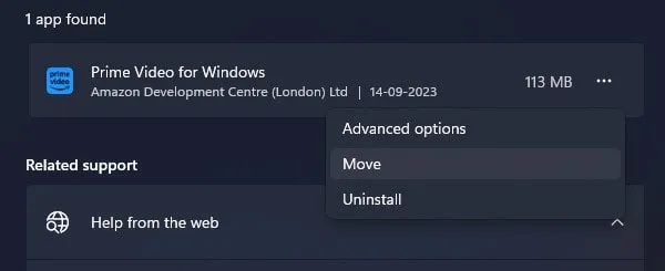 Change Prime Video Download Location on Windows
