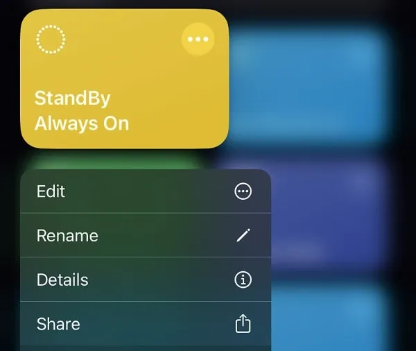 Edit StandBy Always On Shortcut