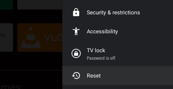 Reset Android Smart TV