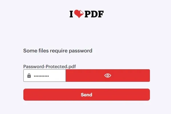 Enter PDF File Password to Unlock Online