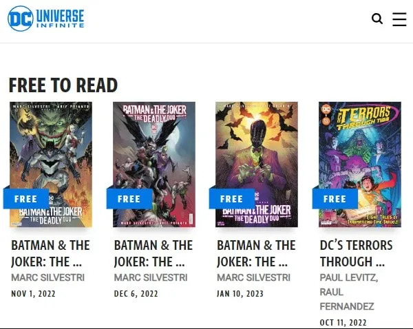 Free DC Universe Infinite Comics Free