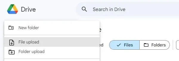 Upload File in Google Drive
