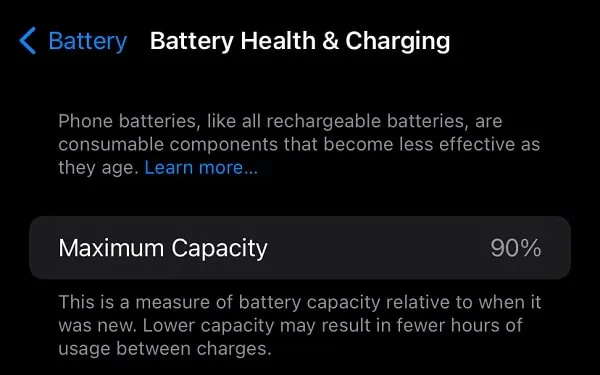 iPhone 11 Battery Health Drop
