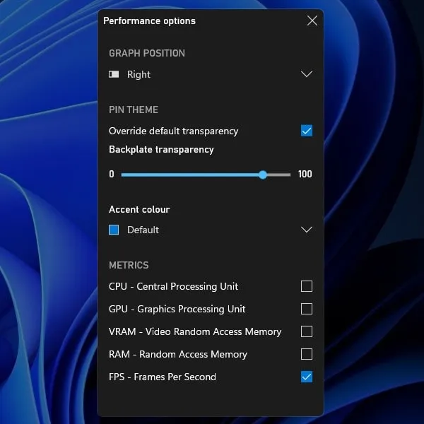 Enable FPS in Game Bar
