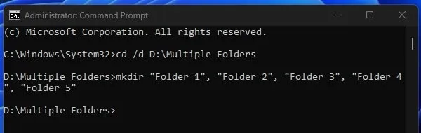 Create Multiple Folders at once in Command Prompt