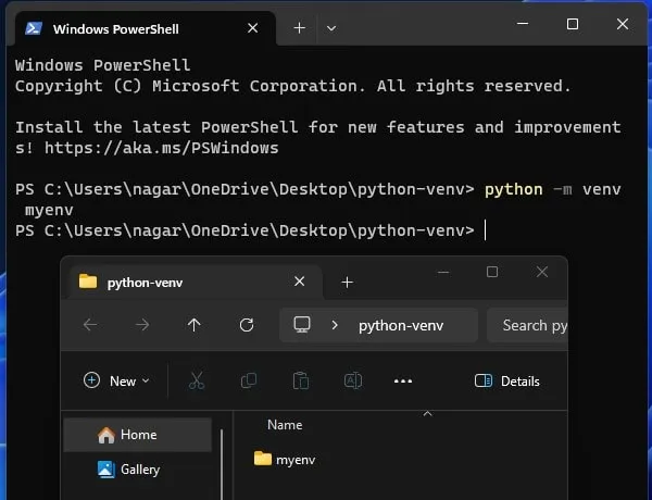 Create Python Virtual Environment in Windows 11