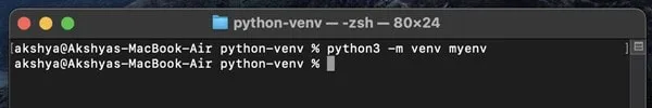 Create Python Virtual Environment in macOS