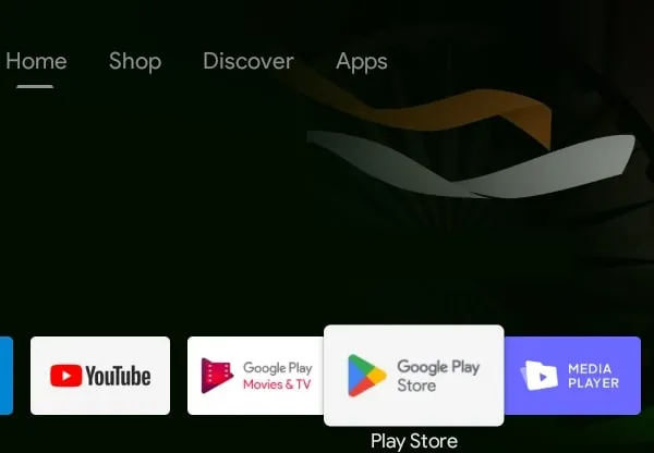 Open Play Store in Android TV
