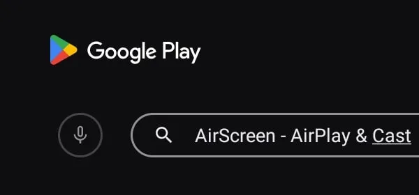 Search AirScreen in Google Play Store
