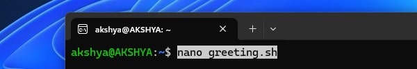 Open Greeting File in Shell Script