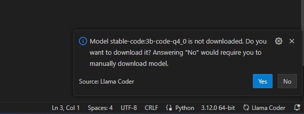 Download Model for Llama Coder
