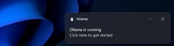 Ollama is running on Computer