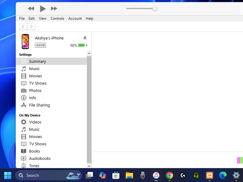 iPhone not showing up in iTunes Windows 11