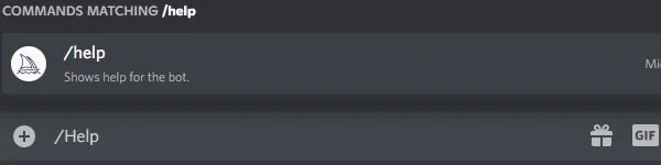 MidJourney Help Command
